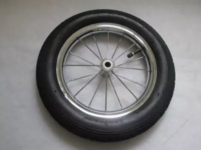 Kolečko ke kočárku kovové nafukovací 12" - s ložiskem. Kolečko ke kočárku kovové nafukovací 12" - s ložiskem.