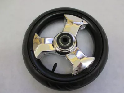Kolečko ke kočárku 8,5" - chrom/černé.