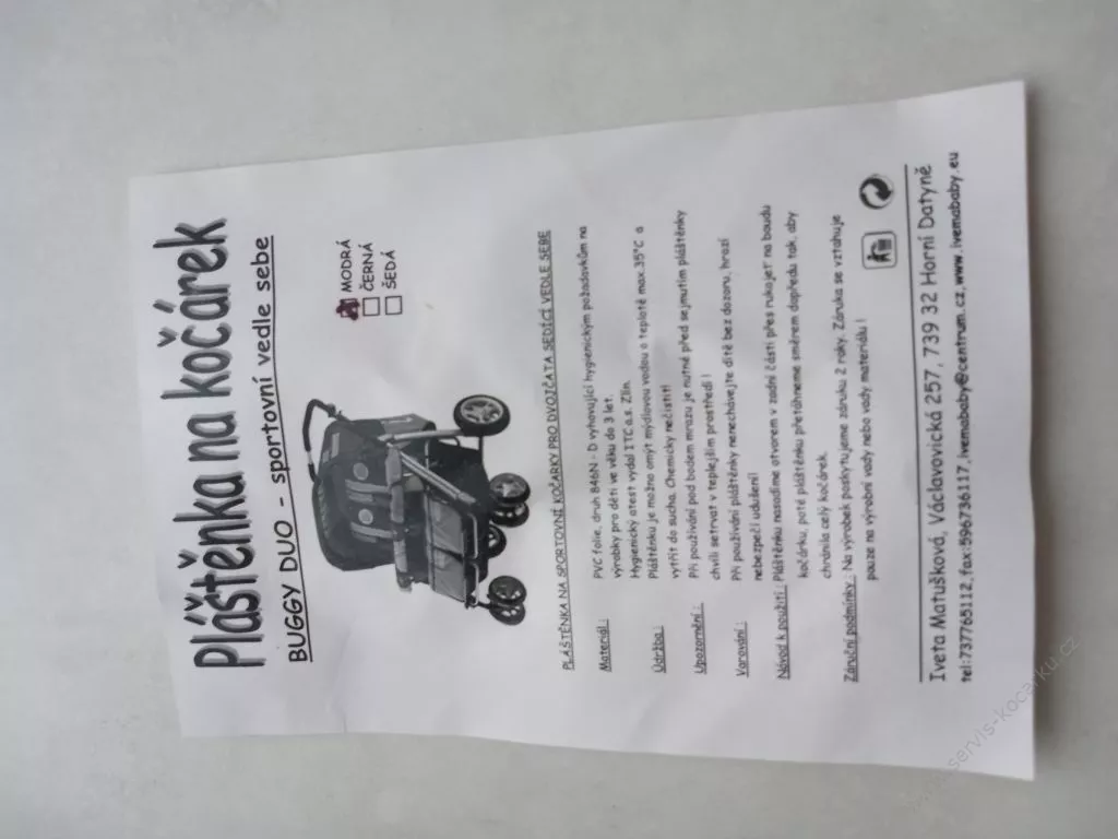 Pláštěnka na kočárek BUGGY DUO.