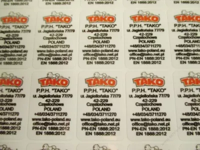 Nálepka TAKO transparentní.