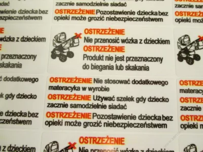 Nálepka VÝSTRAHA transparentní.